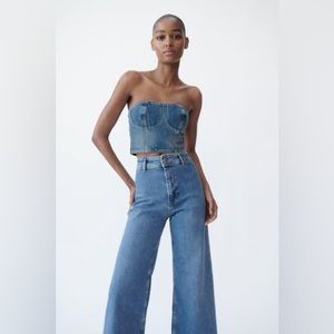 NWOT zara high waisted zw sailor straight jeans